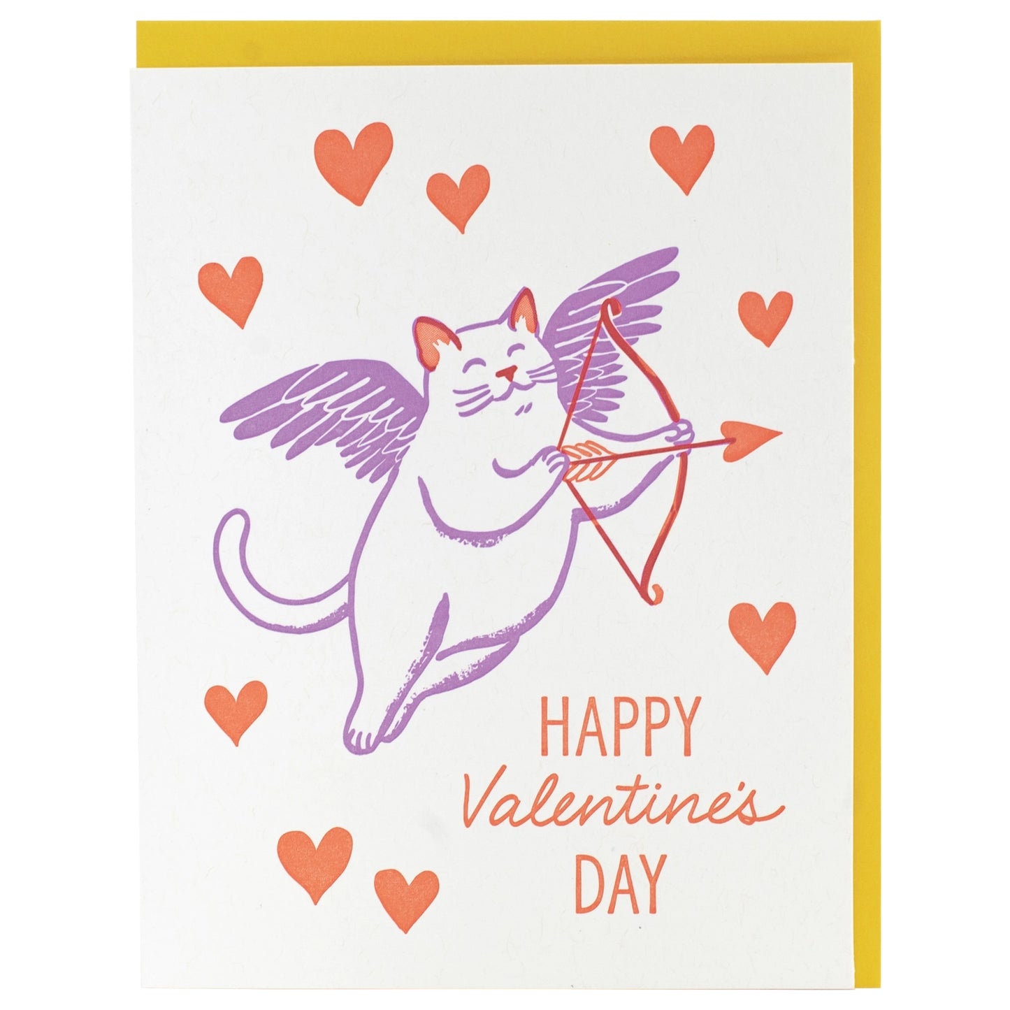 Cupid Cat Happy Valentine's Day Card