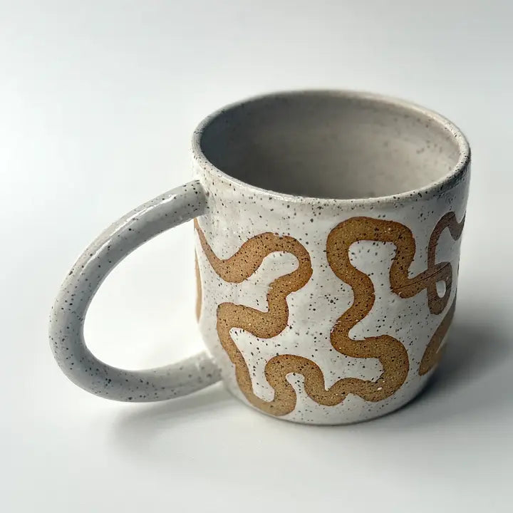 Mug with Wavy Doodle Line