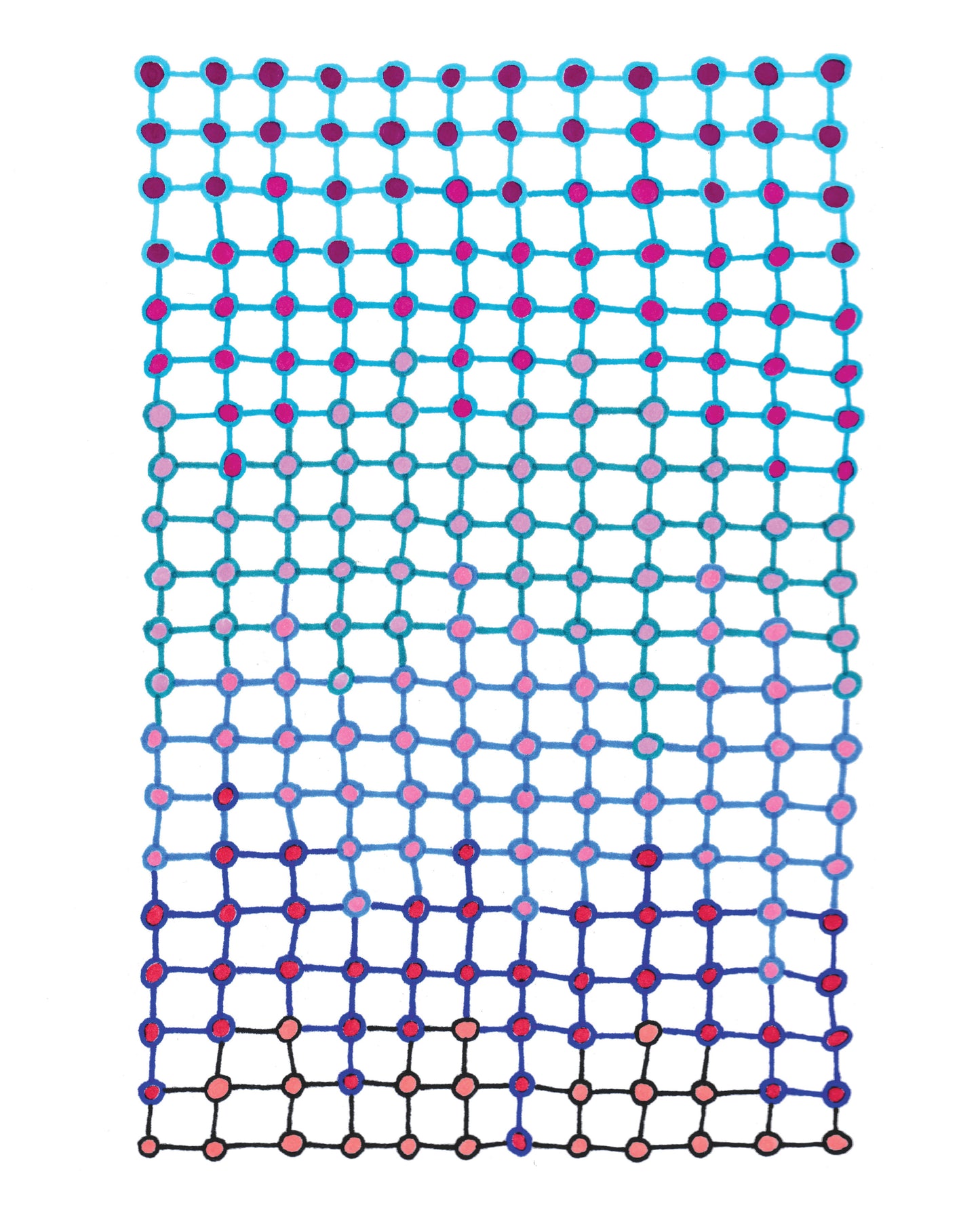 Circle Grid Art Print (1020)