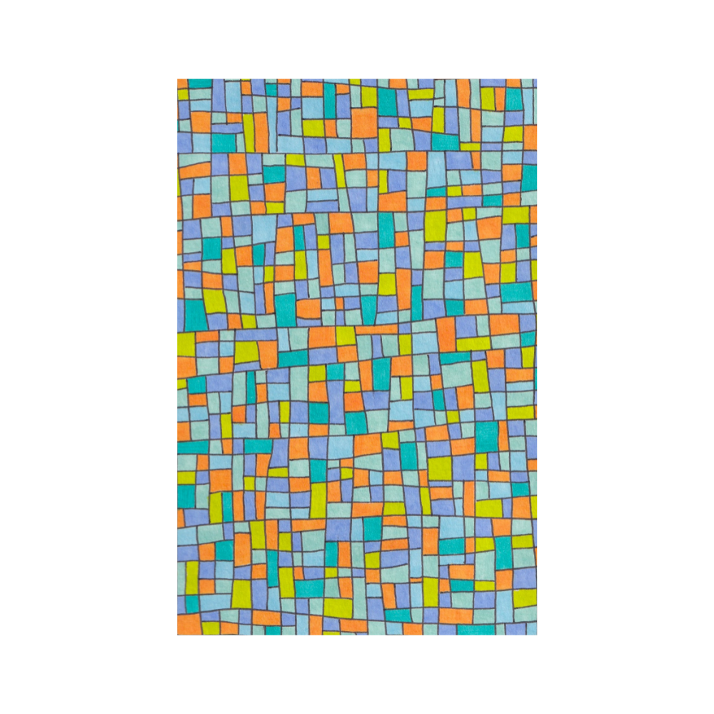 Blue, Orange, and Green Stained Glass Postcard