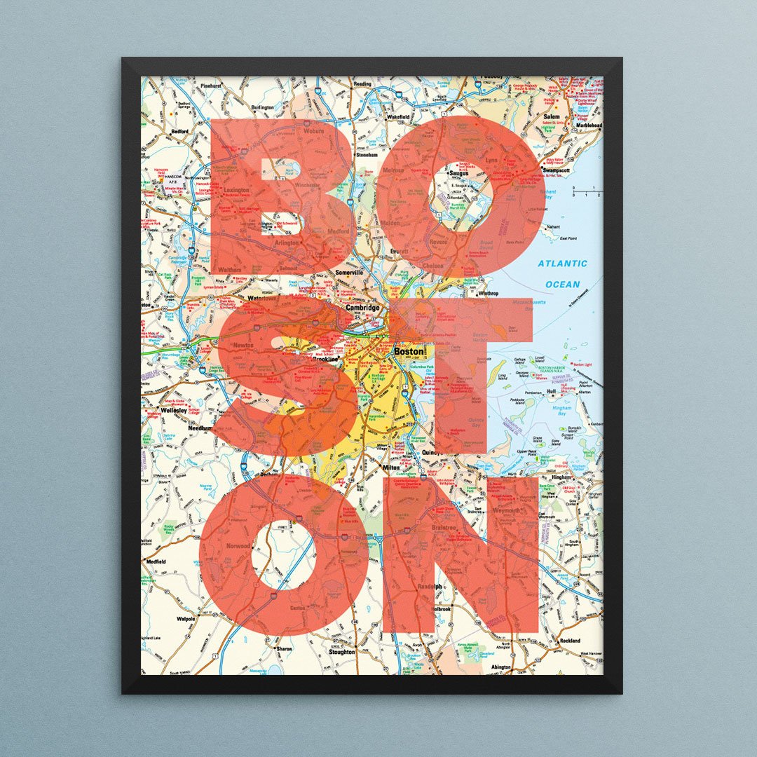 Boston Map Art Print
