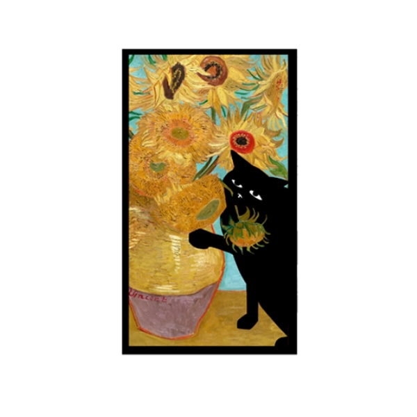 Cats in Famous Painting Magnet - Van Gogh Sunflowers