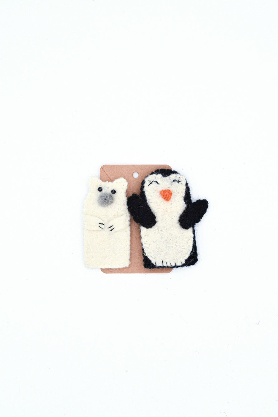 Penguin and Polar Bear Finger Puppets