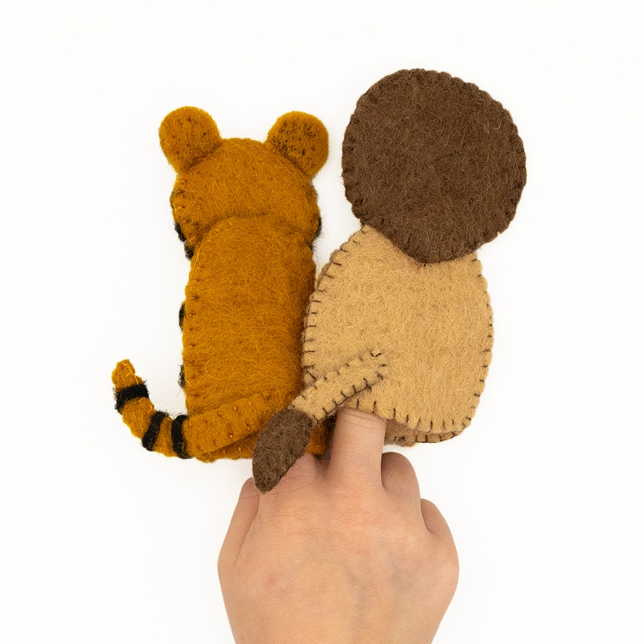 Lion and Tiger Finger Puppets