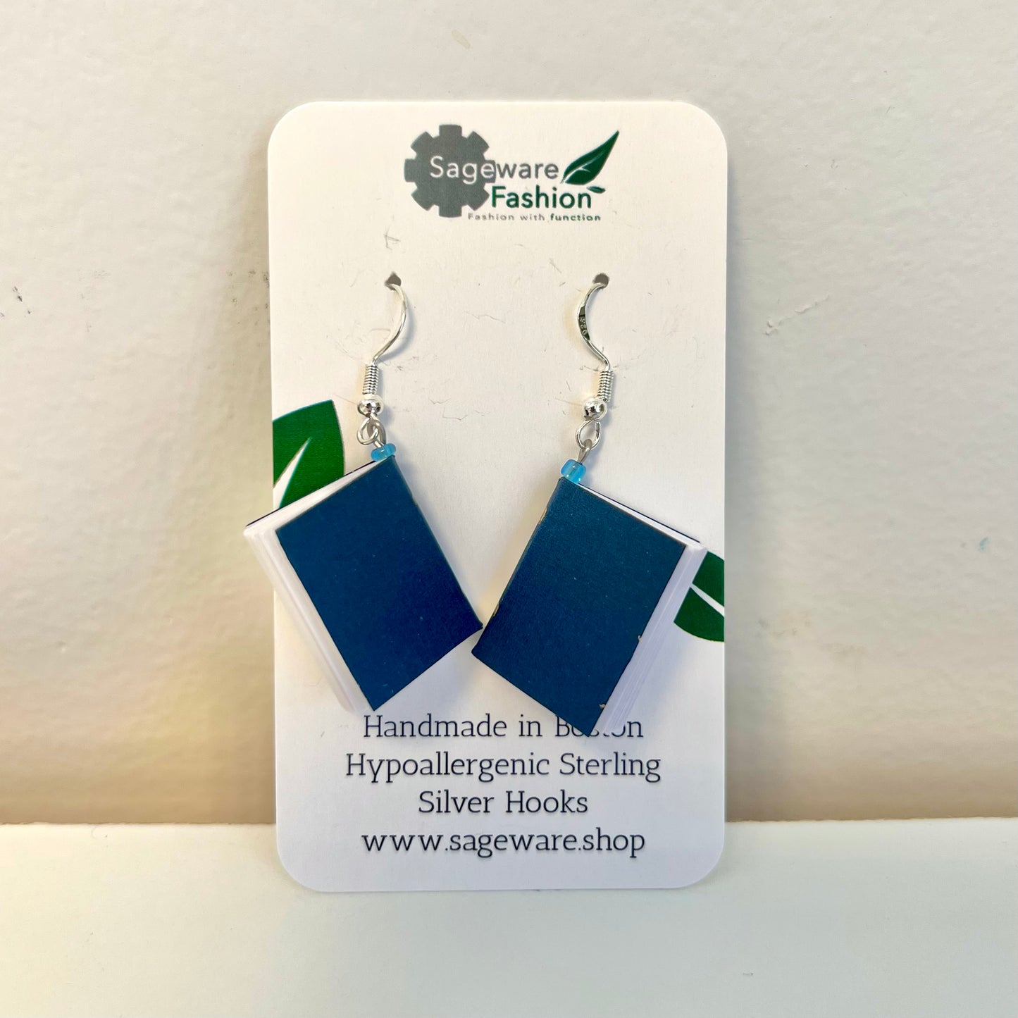 Mini Book Earrings by Sageware Fashion