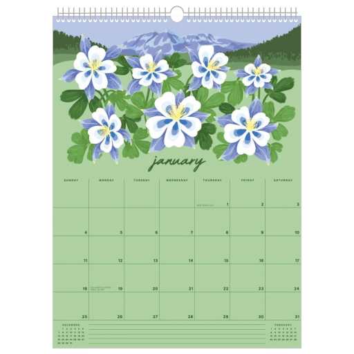 2026 Wall Calendar - Wildflowers