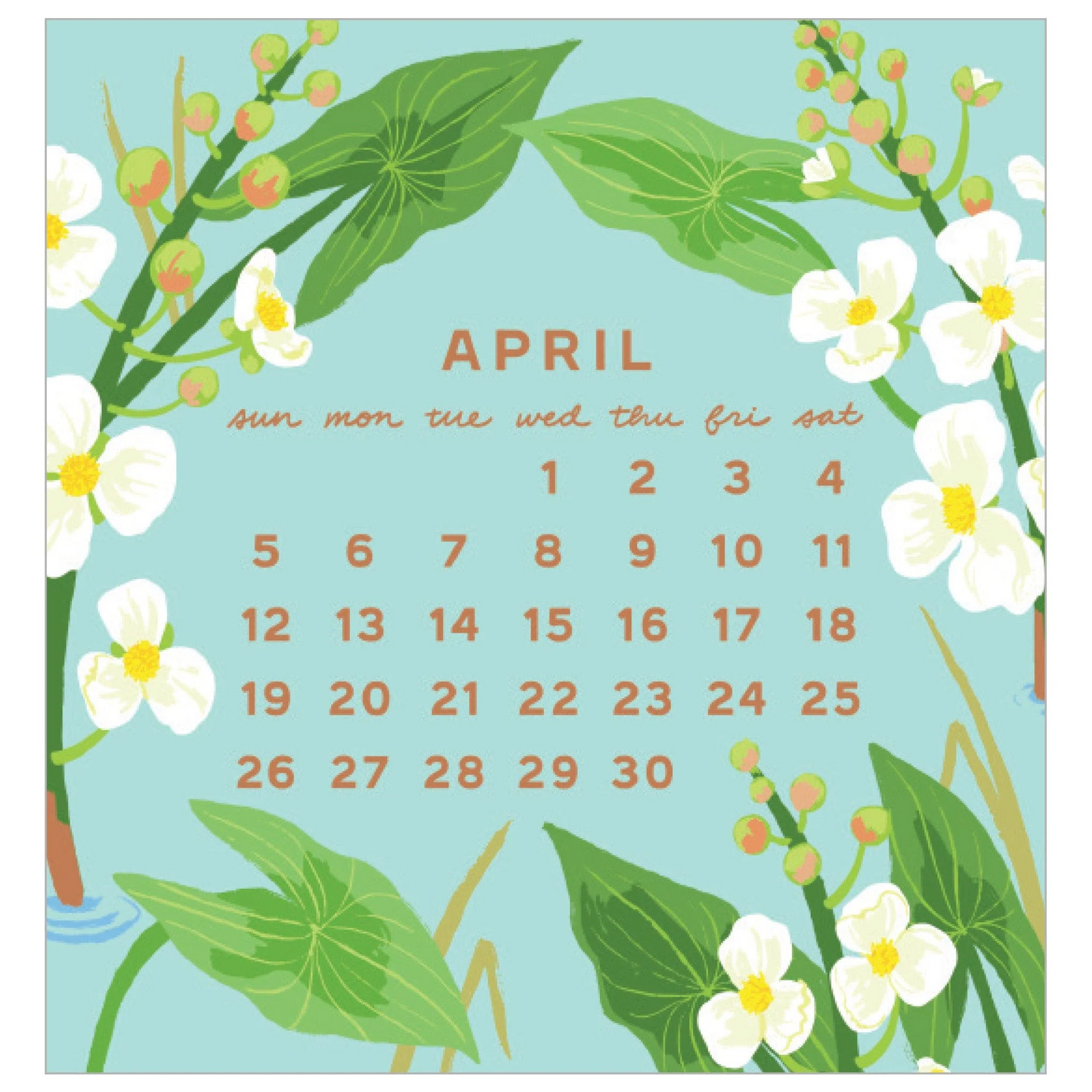 2026 Mini Calendar - Blossoms