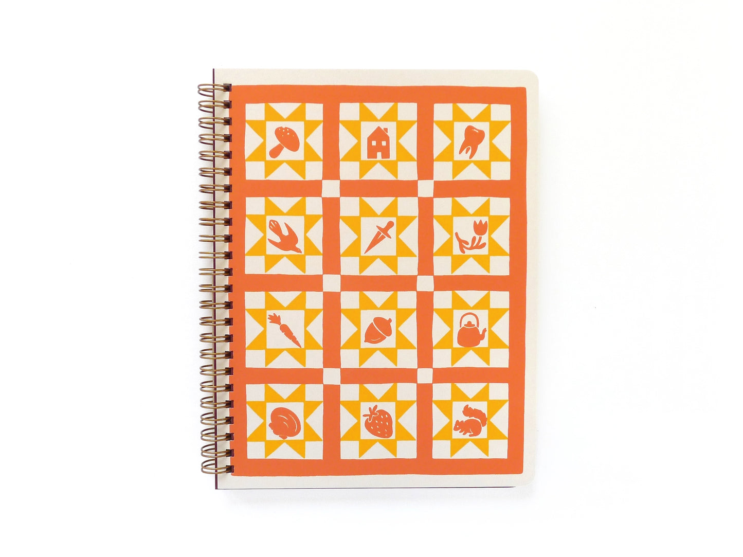 Orange Grid Sawtooth Notebook/Sketchbook