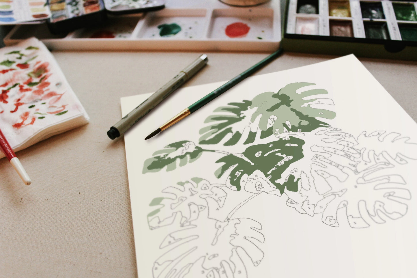 Paint by Number: Tropical Plants