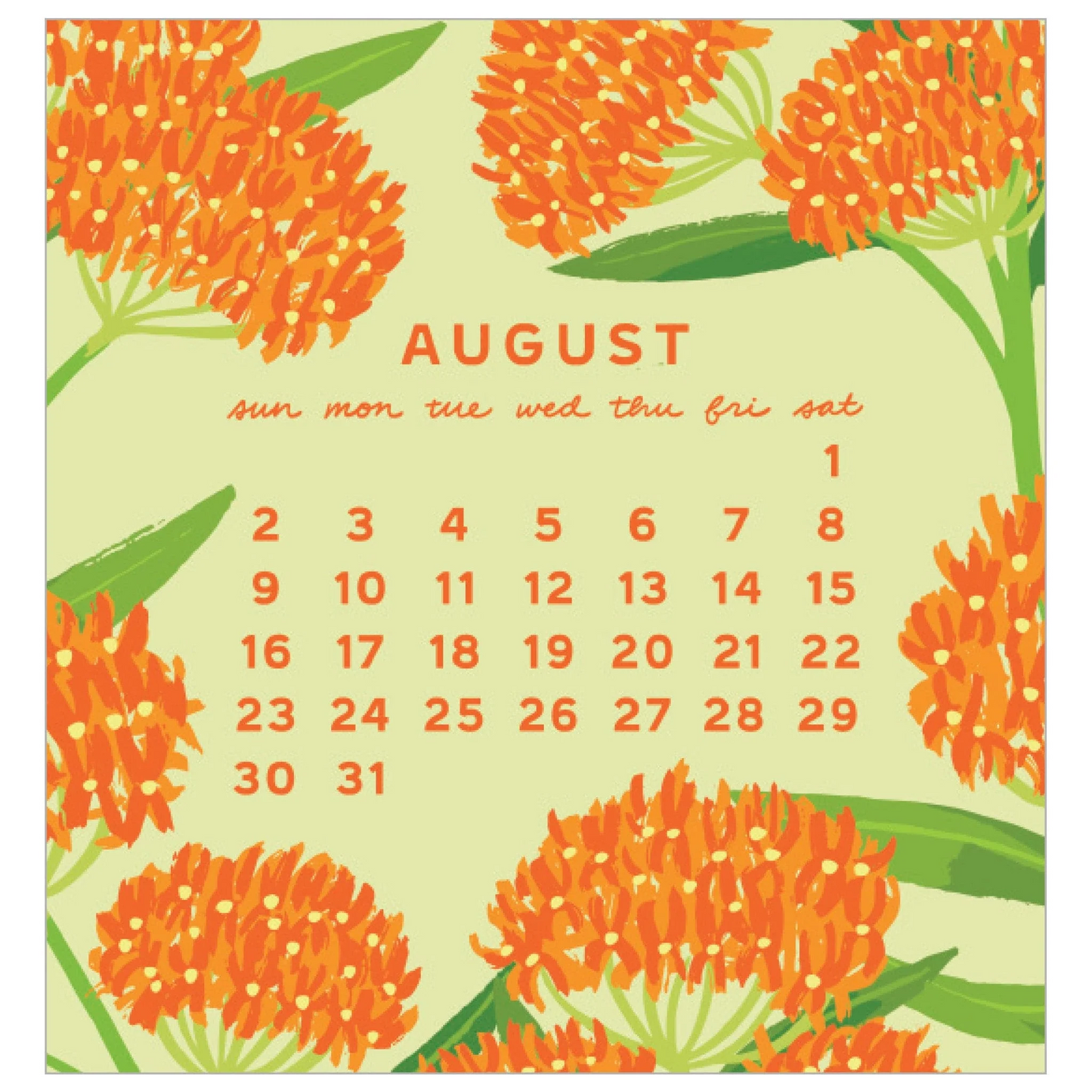 2026 Mini Calendar - Blossoms