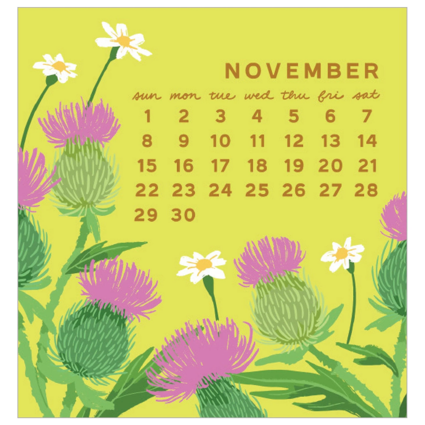 2026 Mini Calendar - Blossoms