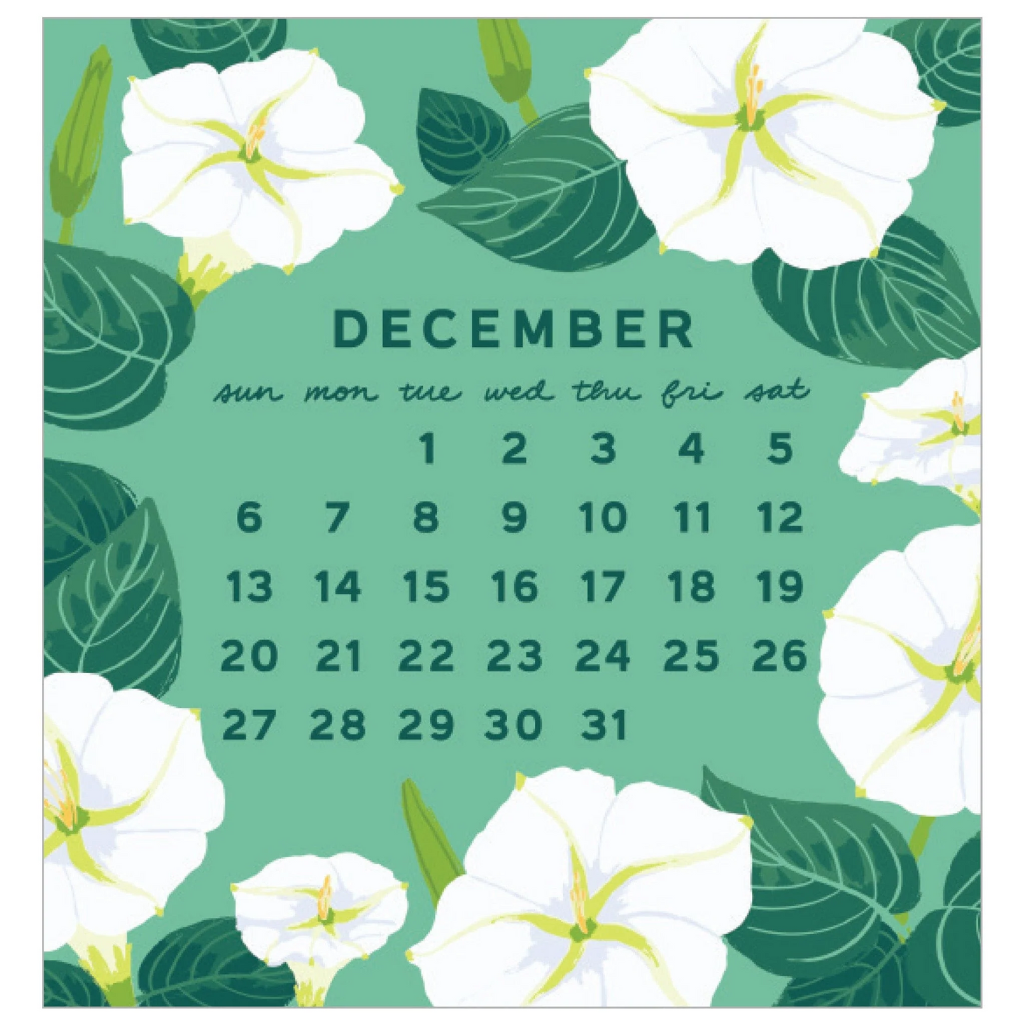 2026 Mini Calendar - Blossoms