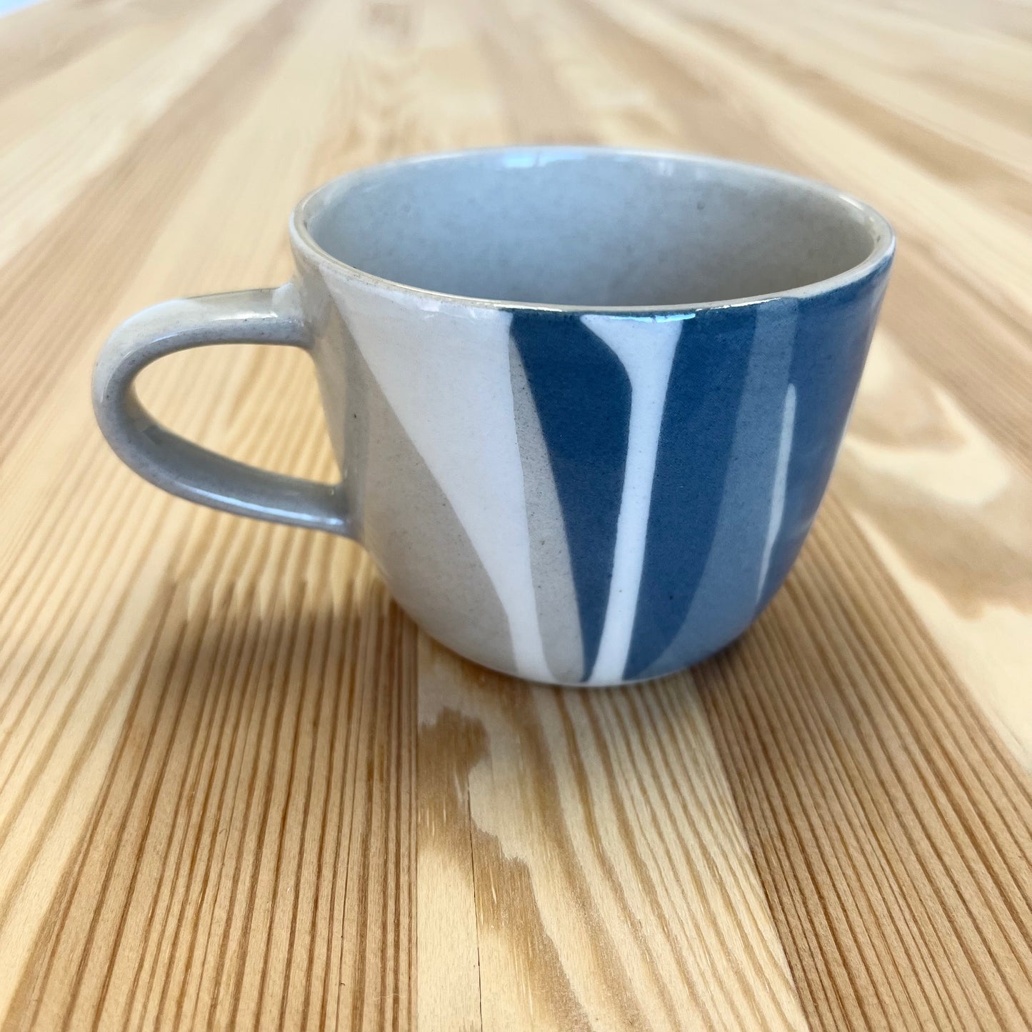 Espresso Cup - Blue Paint Stripes