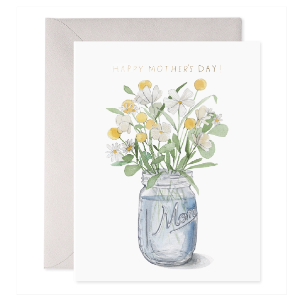 Yellow Flowers in Jar Mother's Day Card