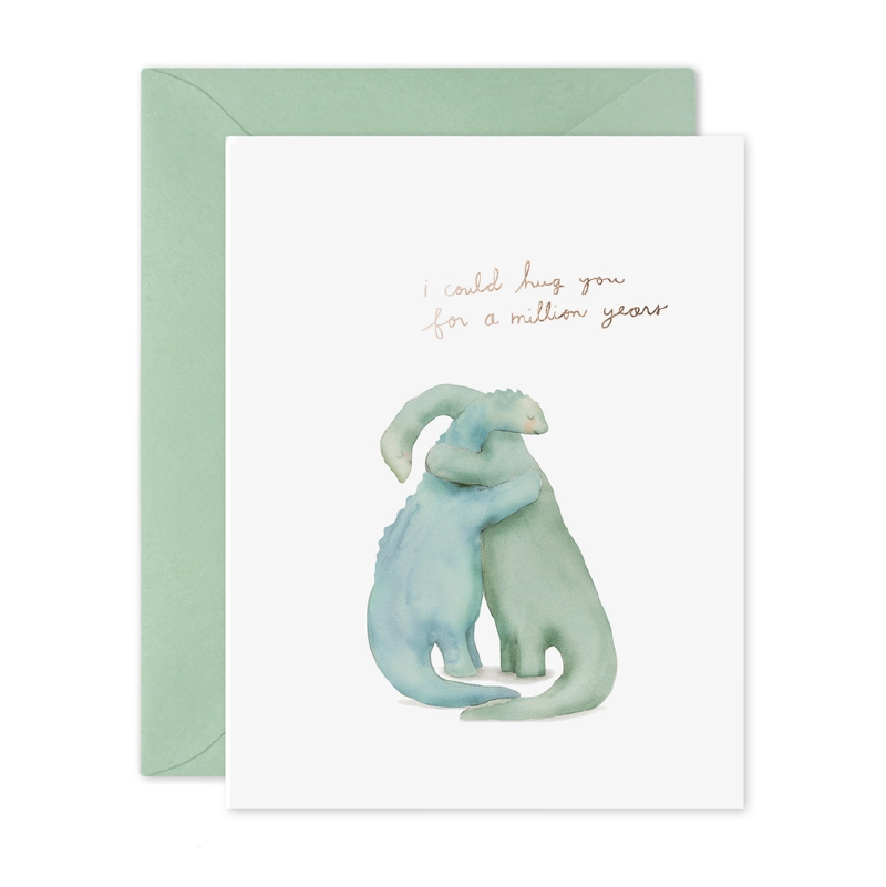Dinosaurs Hugging Card