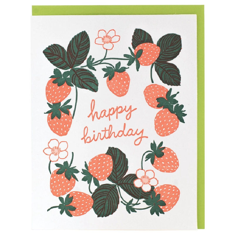 Strawberries Birthday Card
