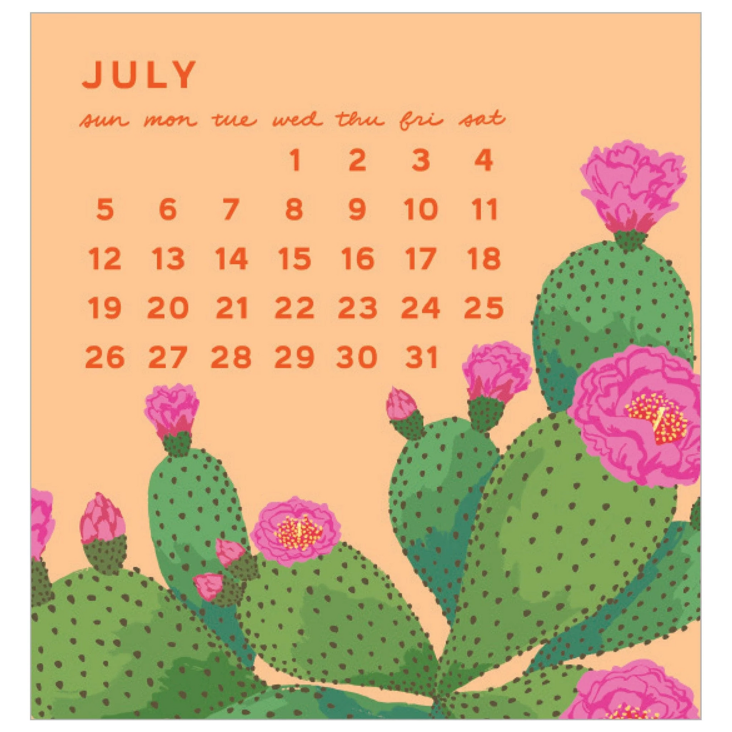 2026 Mini Calendar - Blossoms