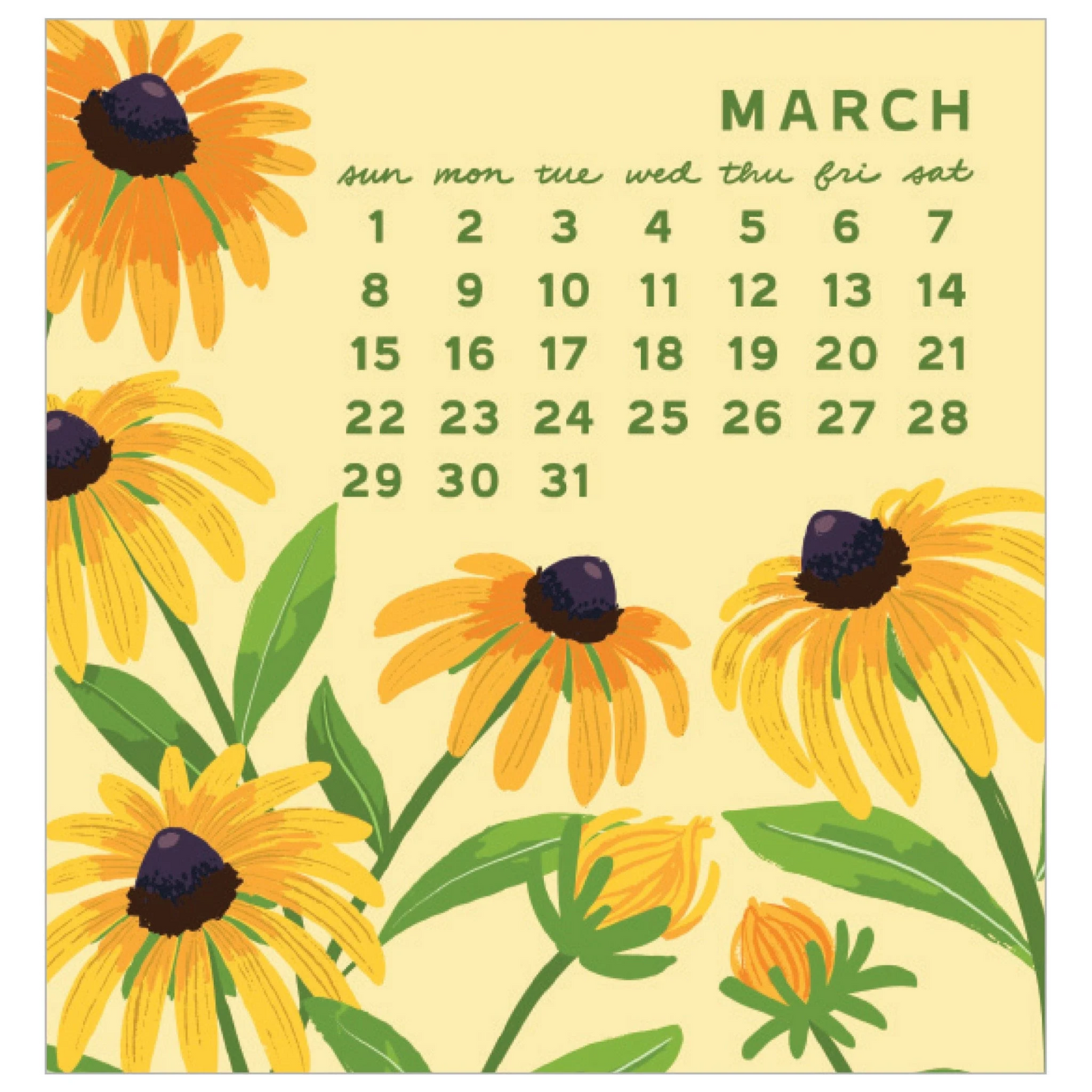 2026 Mini Calendar - Blossoms