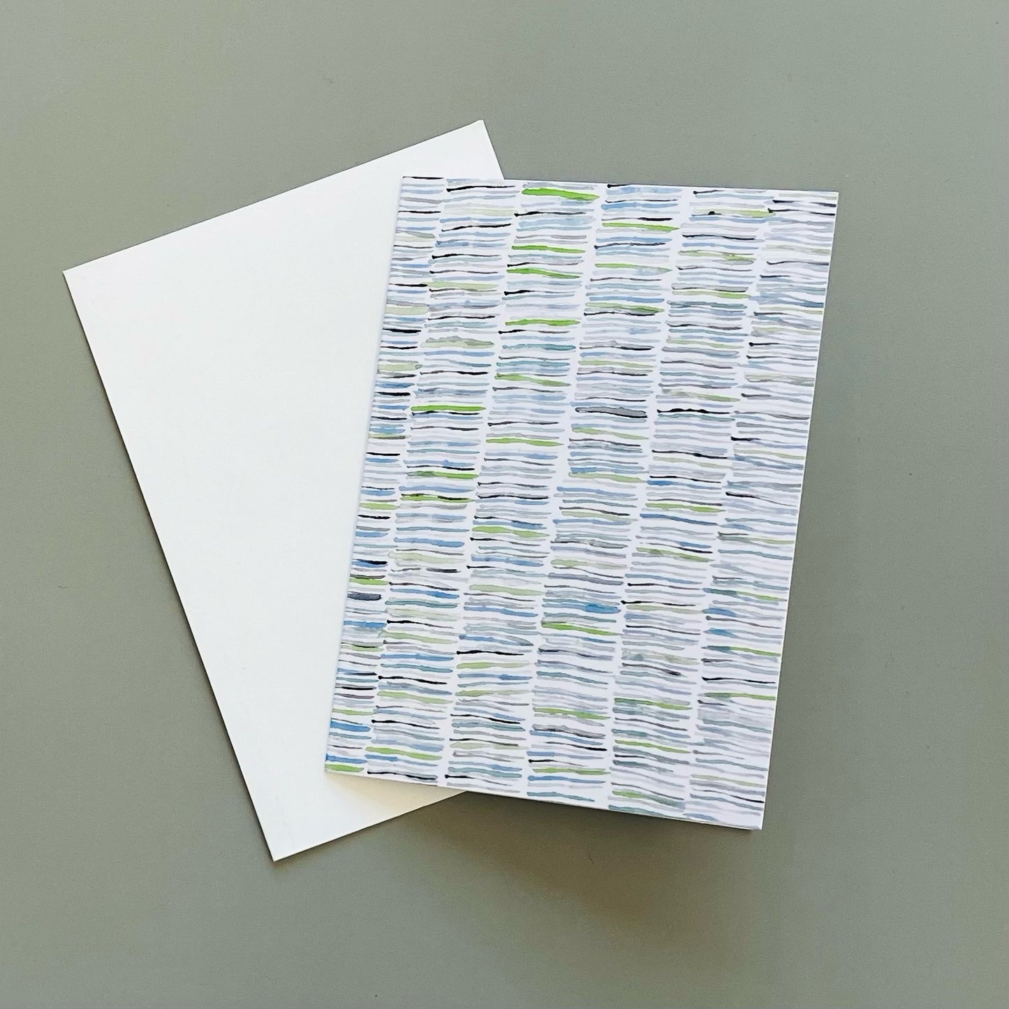 Blue + Green Stripes Card (1108)