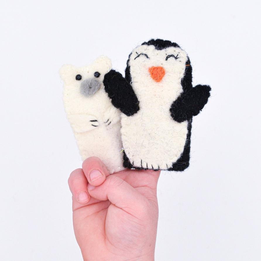 Penguin and Polar Bear Finger Puppets