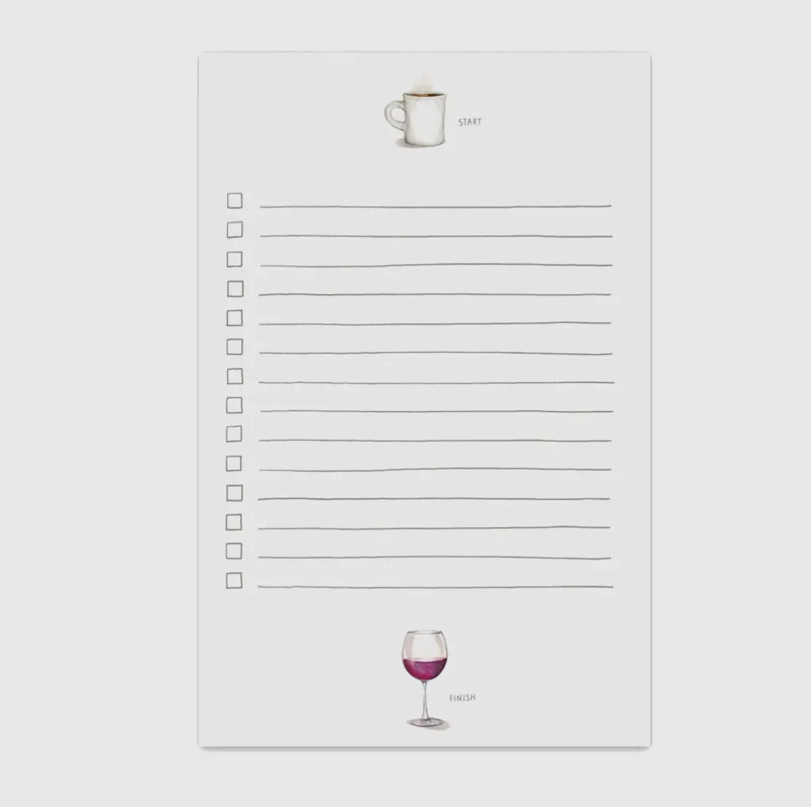 Start and Finish (Coffee and Wine) Notepad