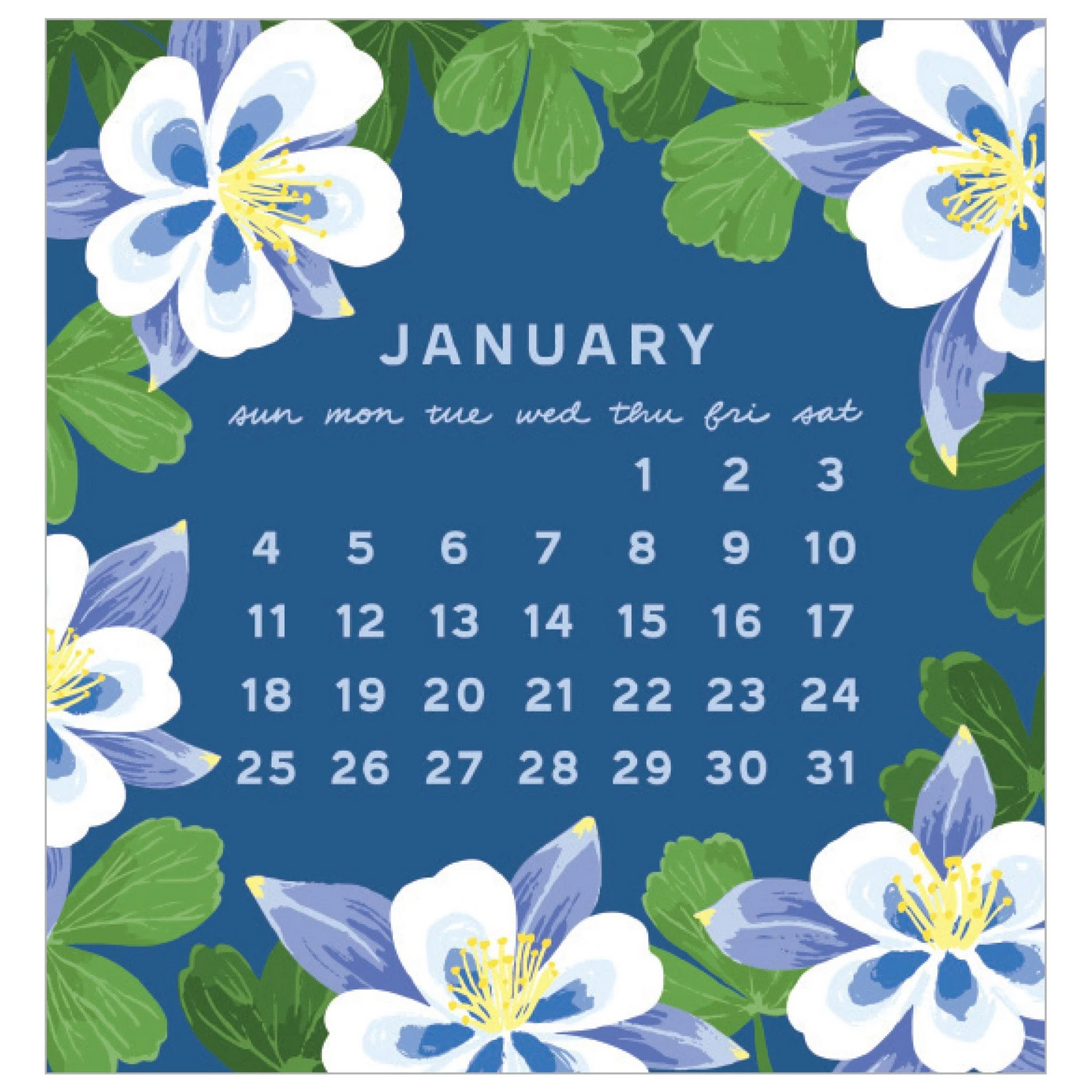 2026 Mini Calendar - Blossoms