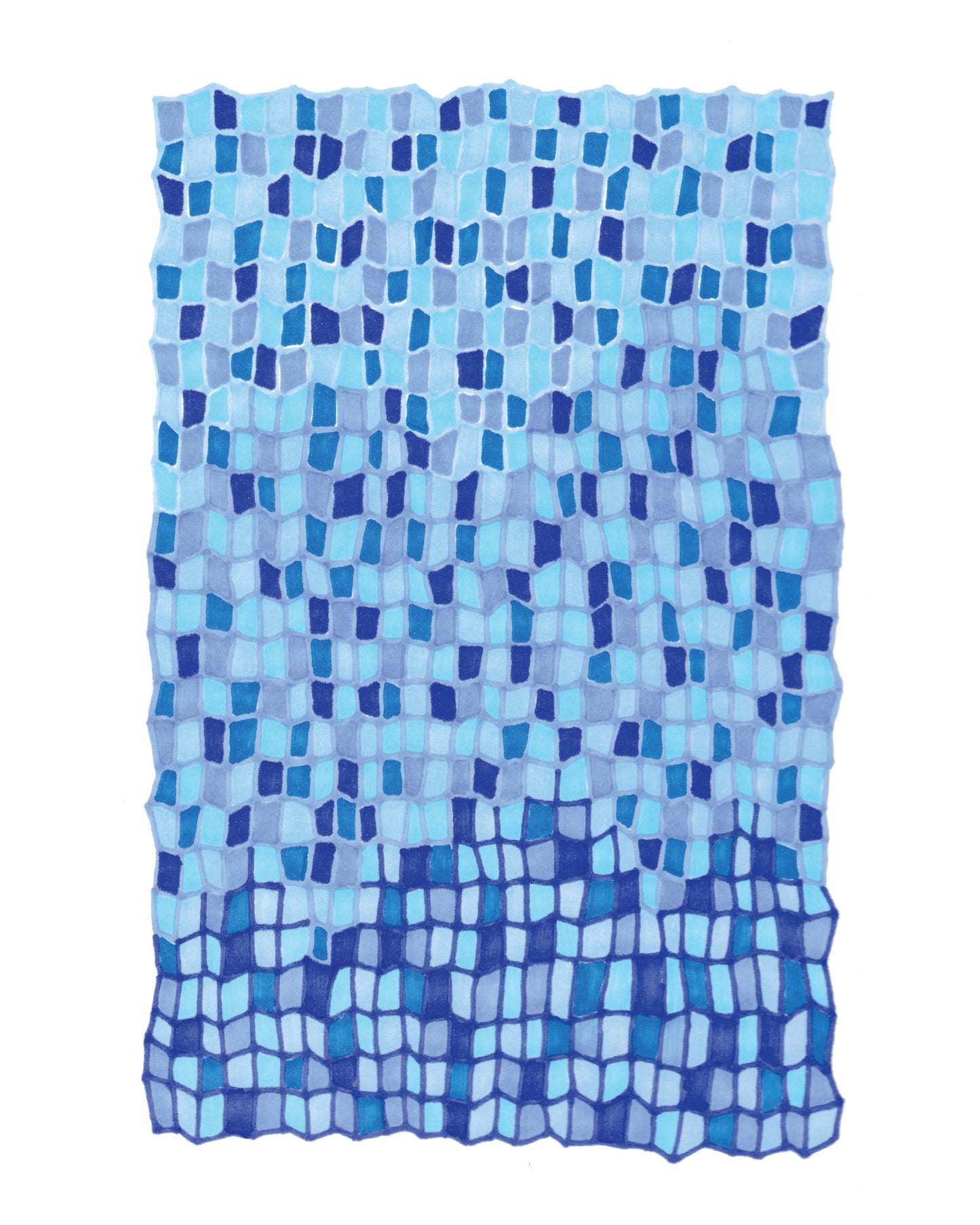 Blue Grid Art Print (0901)