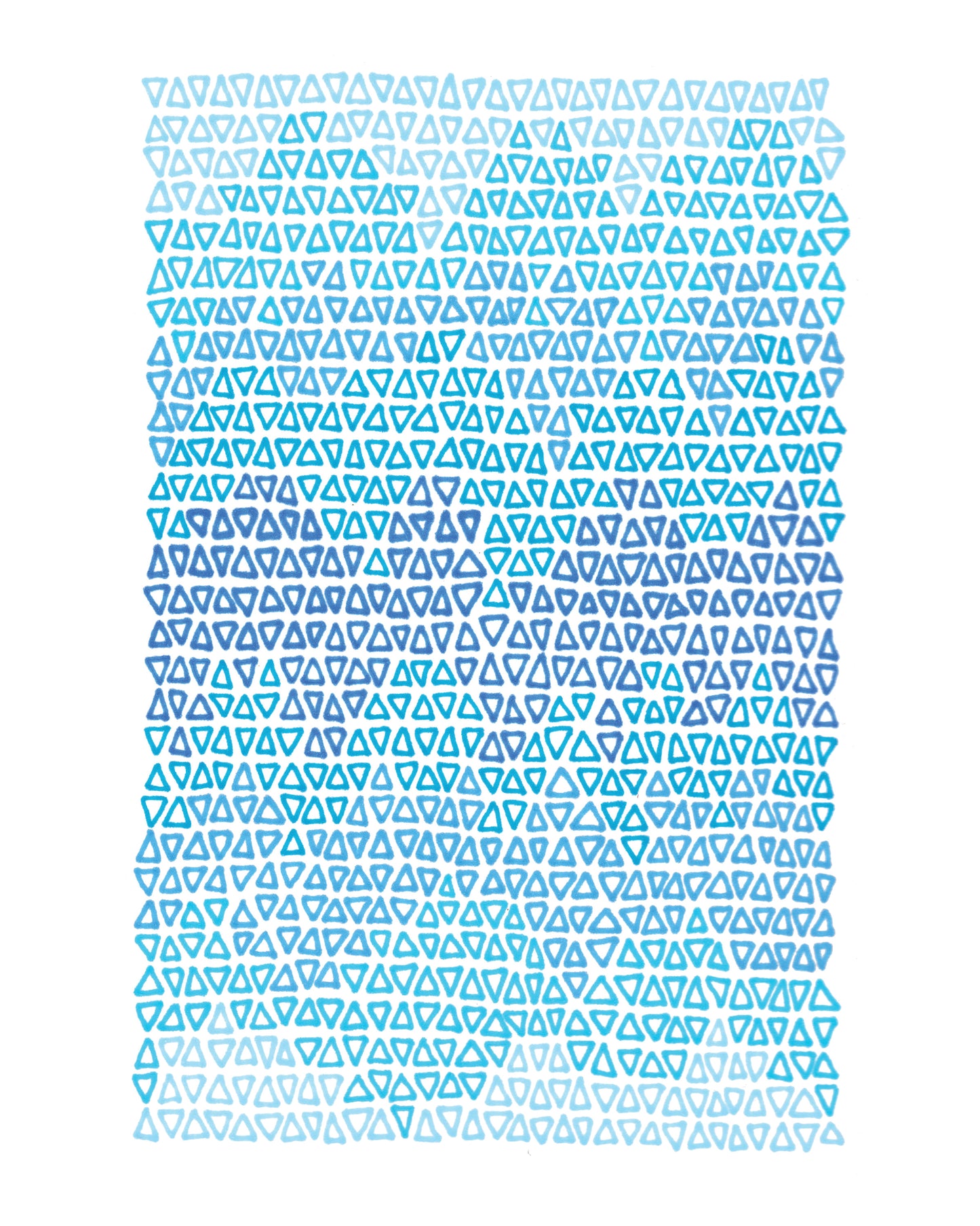 Blue Triangles Art Print (1106)