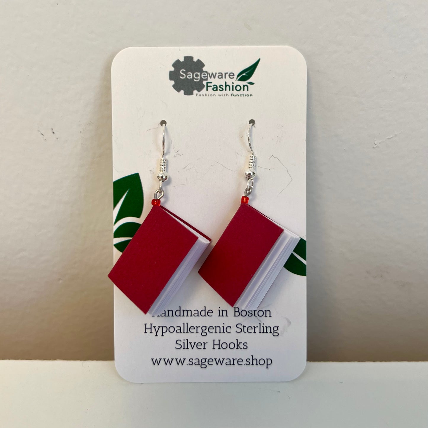 Mini Book Earrings by Sageware Fashion