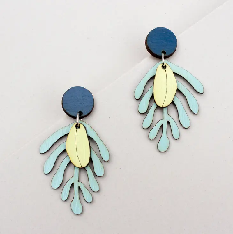 Wooden Earrings - Flora