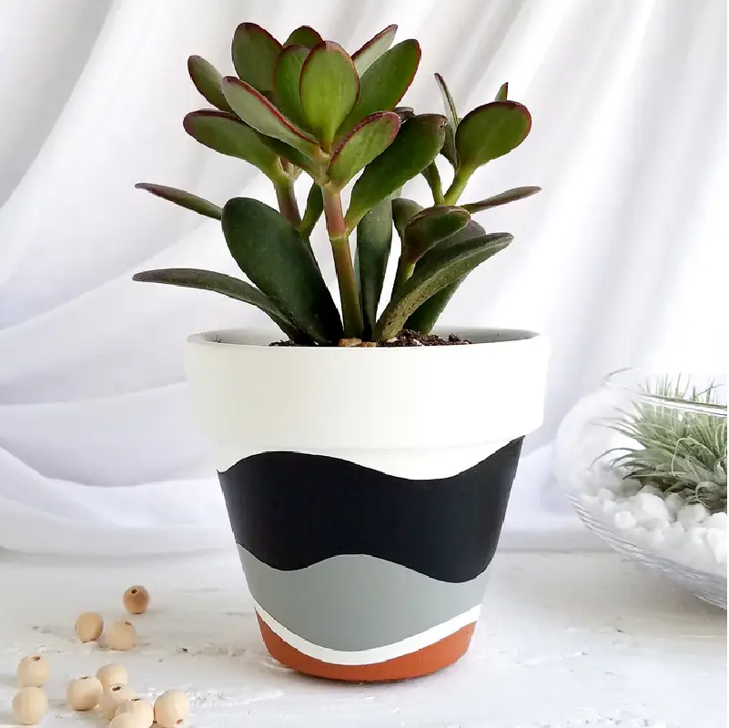 Planter - Gray Waves