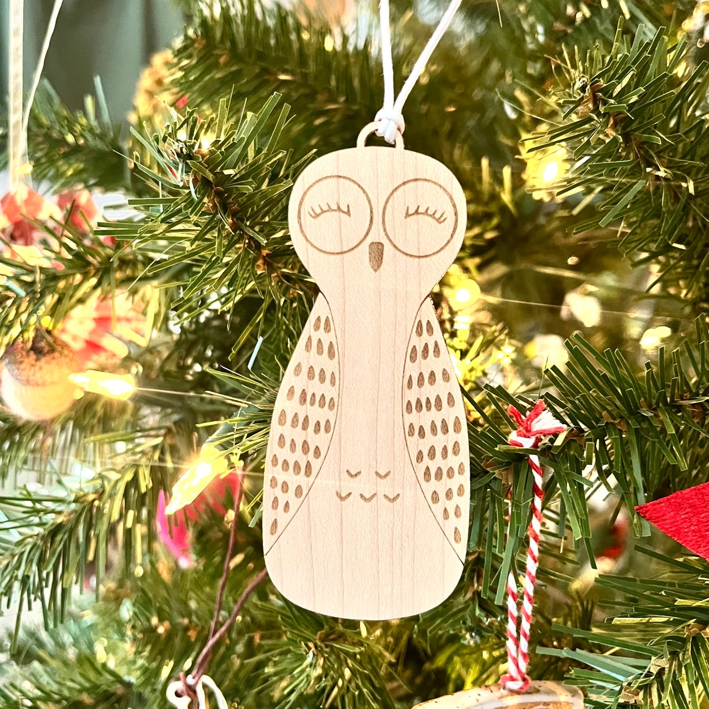 Wooden Owl Ornament