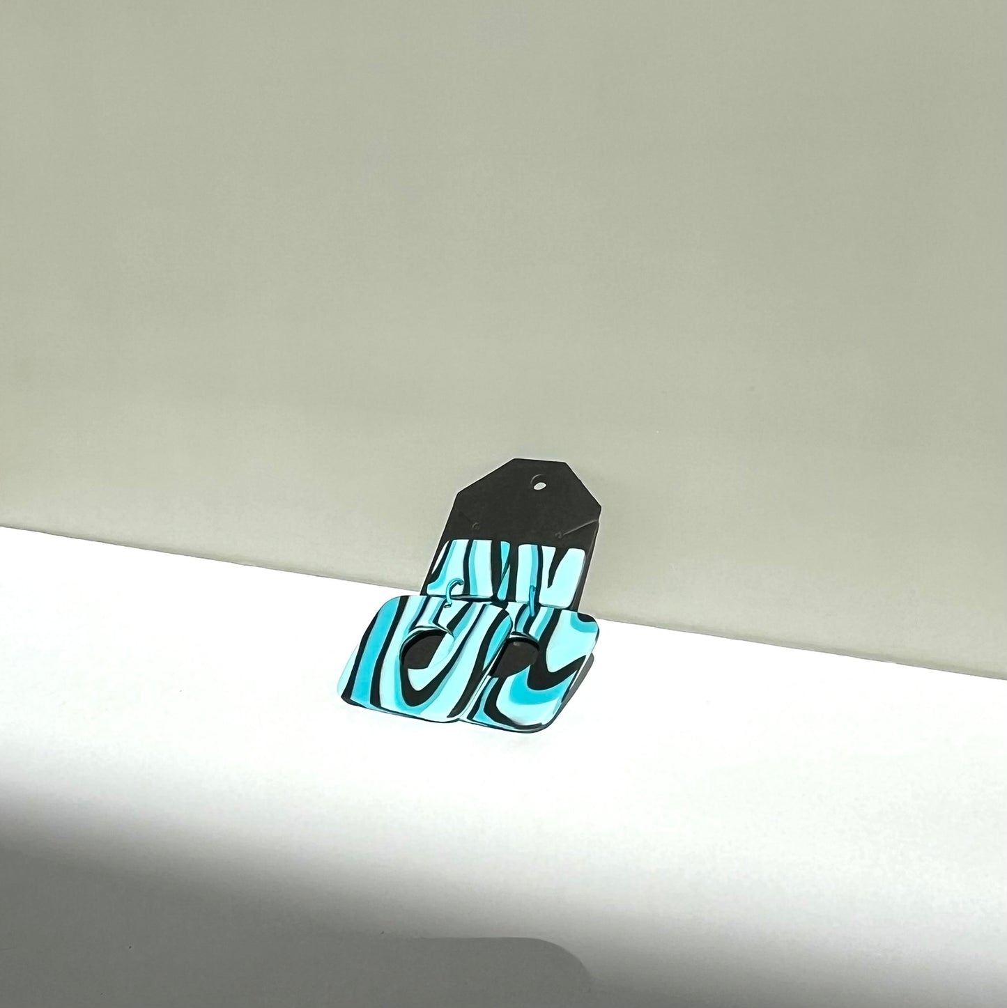 Blue Square Earrings