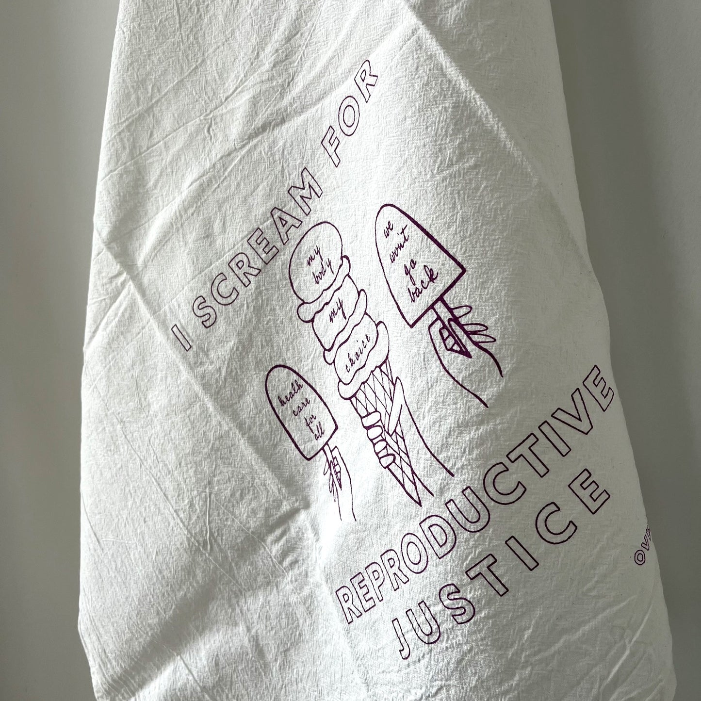 I Scream for Reproductive Justice Tea Towel
