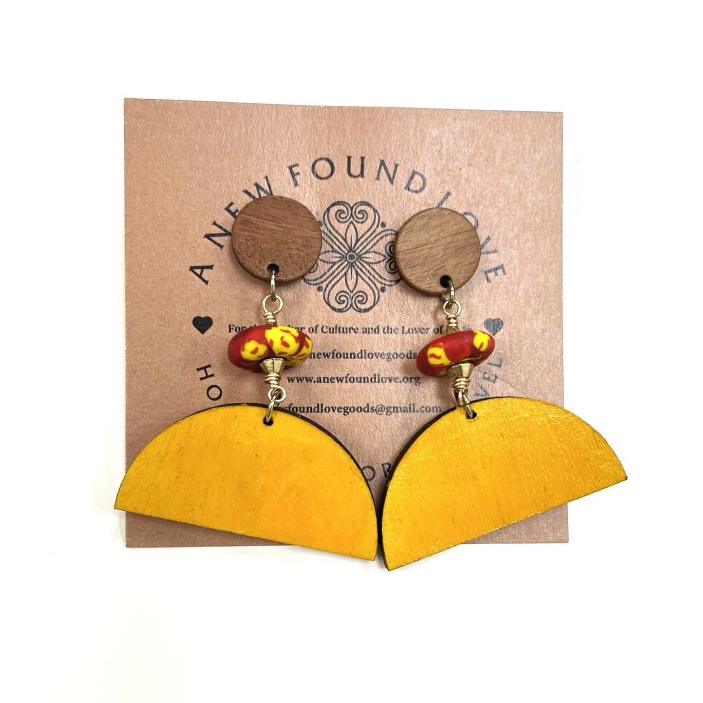 Wood & Bead Earrings