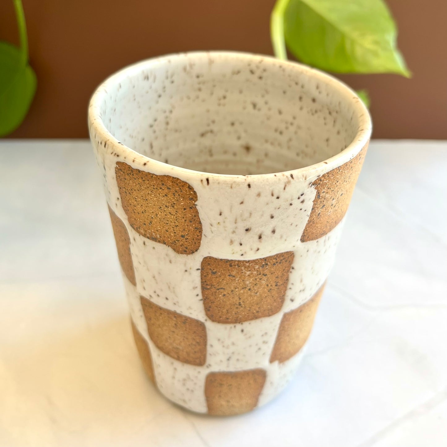 White Checkered Tumbler