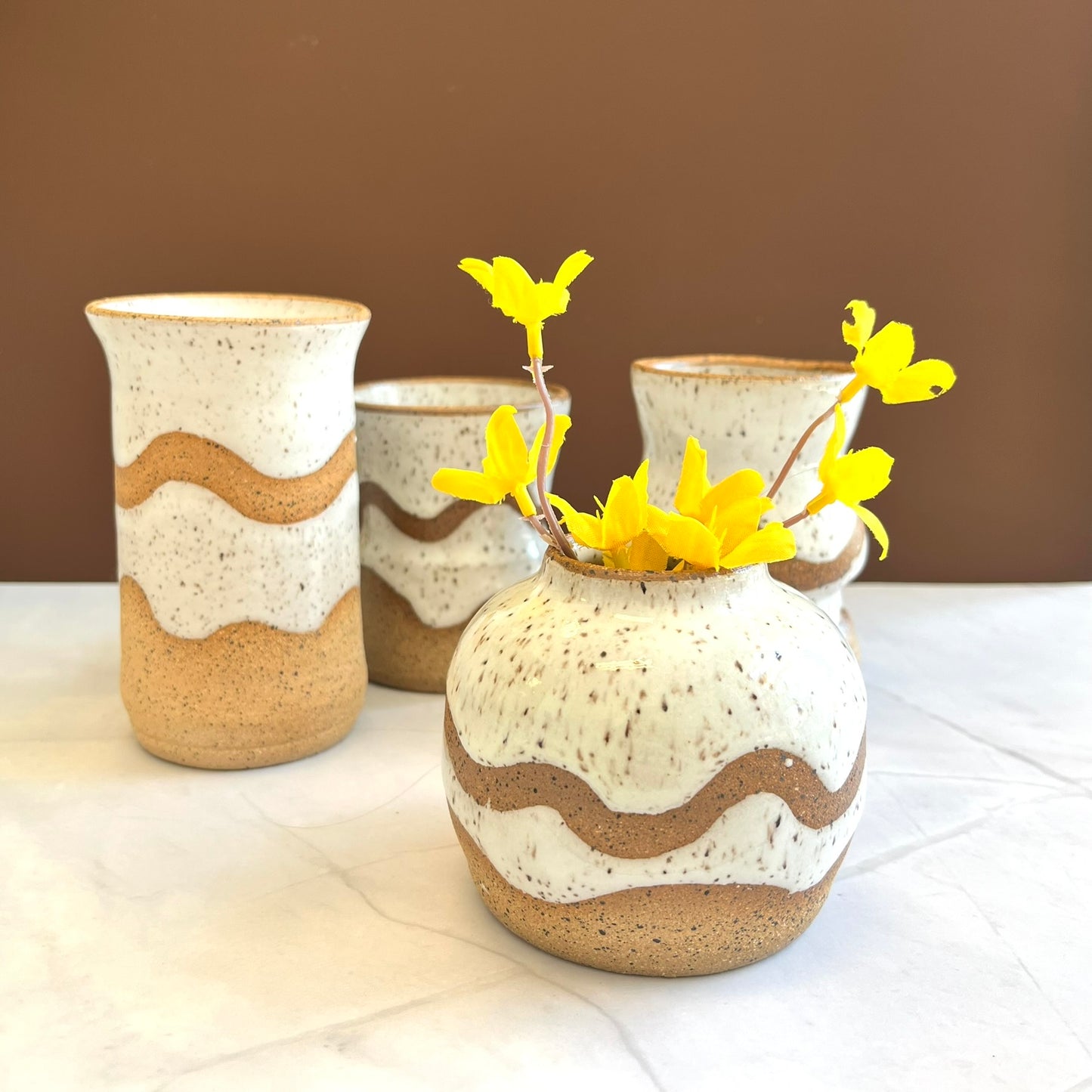 White Wave Bud Vase