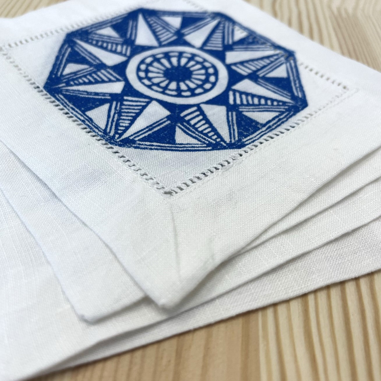 Hand-Printed Linen Coasters