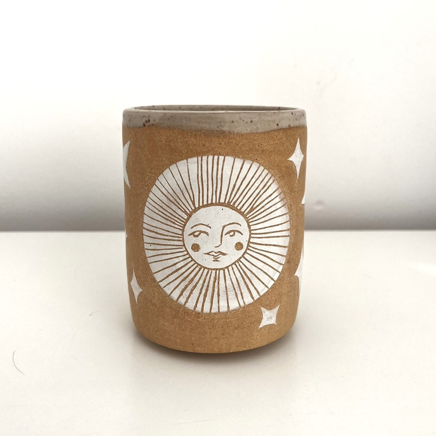 White Sgraffito Tumbler