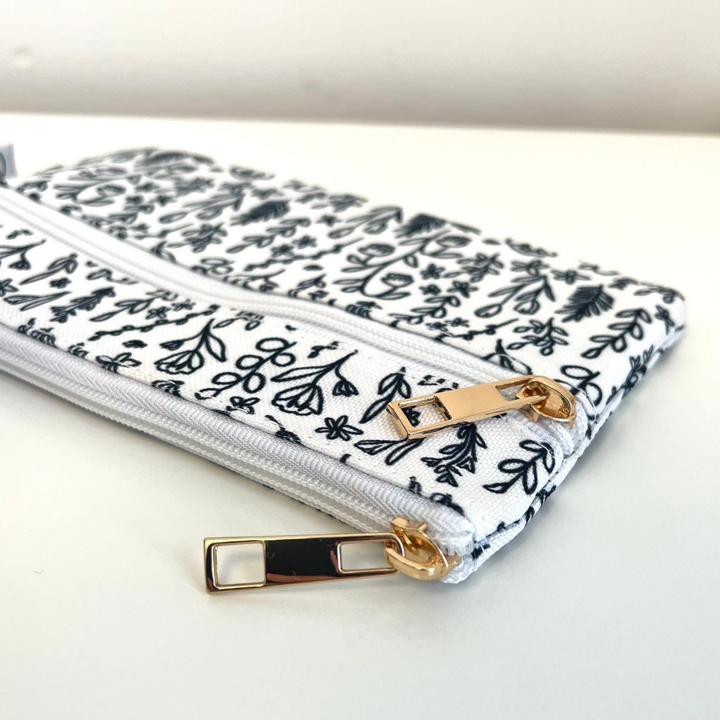 Black and White Floral Pencil Pouch