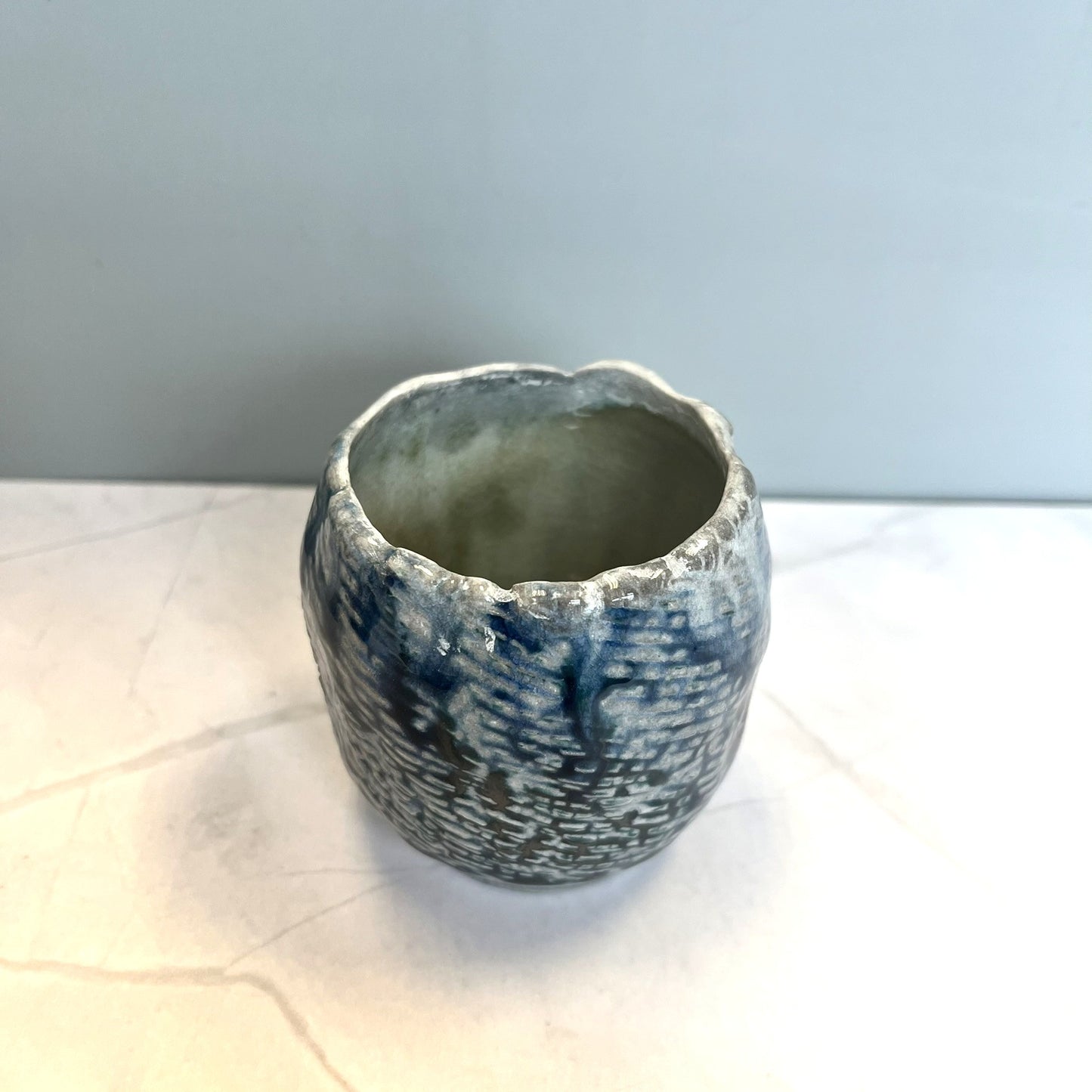 Small Textured Blue Cup