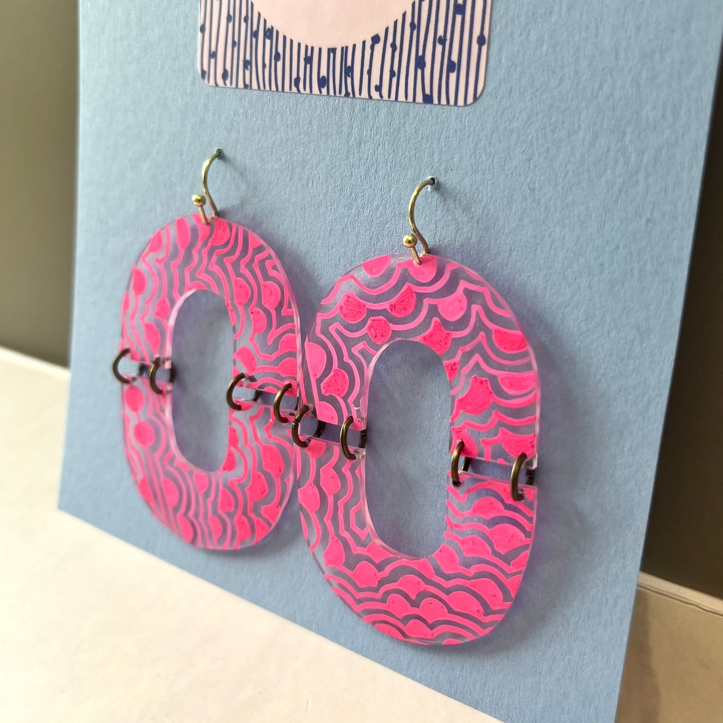 Pink Oval Drop Earrings l Tantara Designs