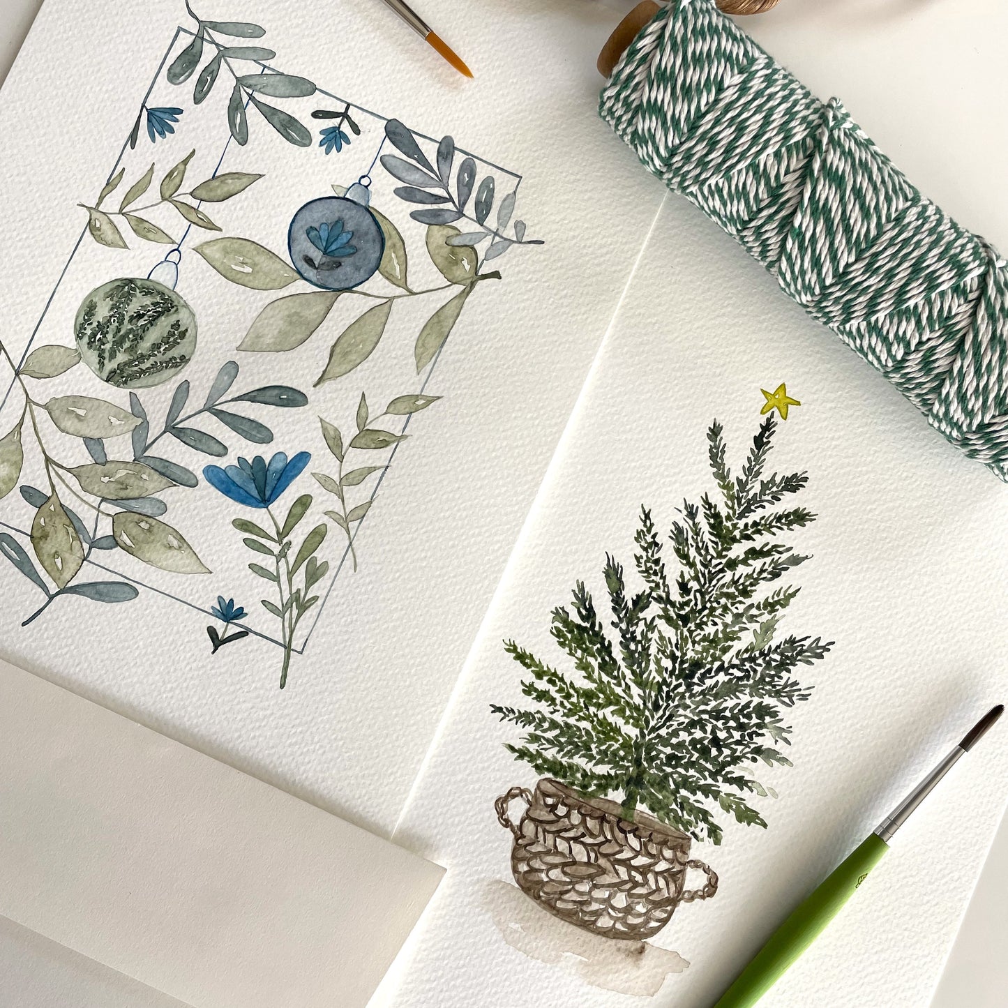 11/13 - Watercolor Holiday Cards