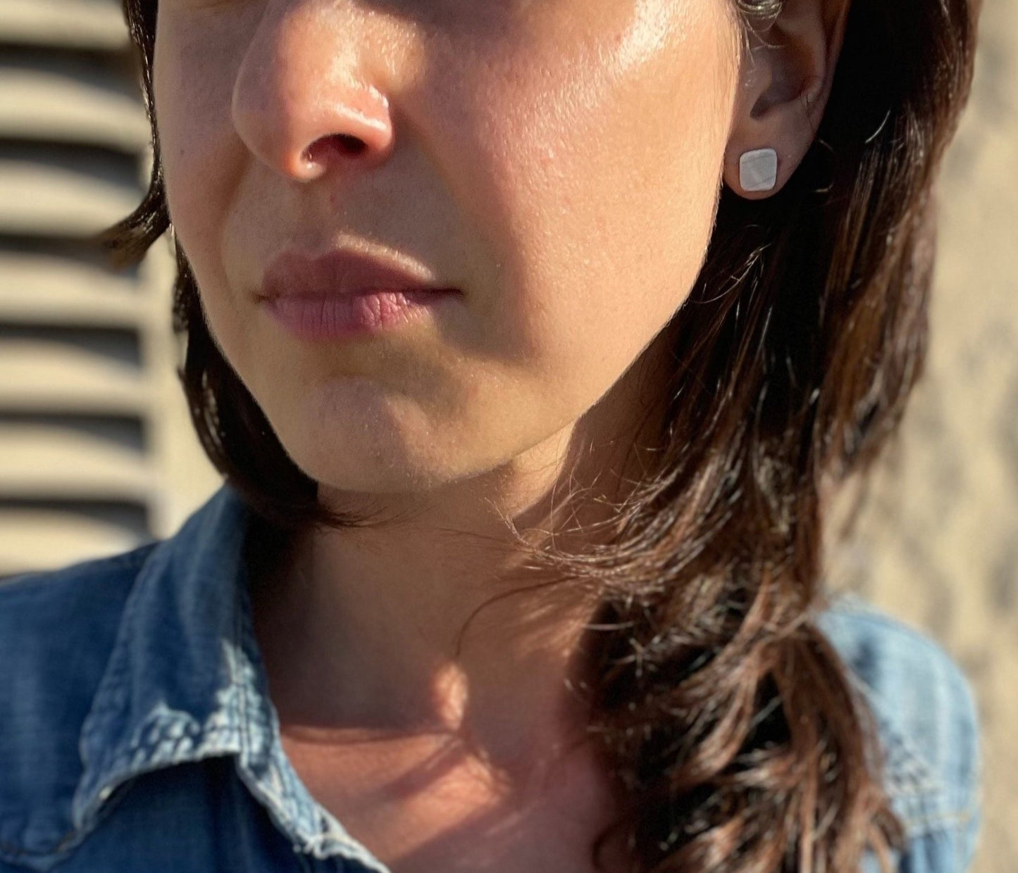 Tiny Square Stud Earrings