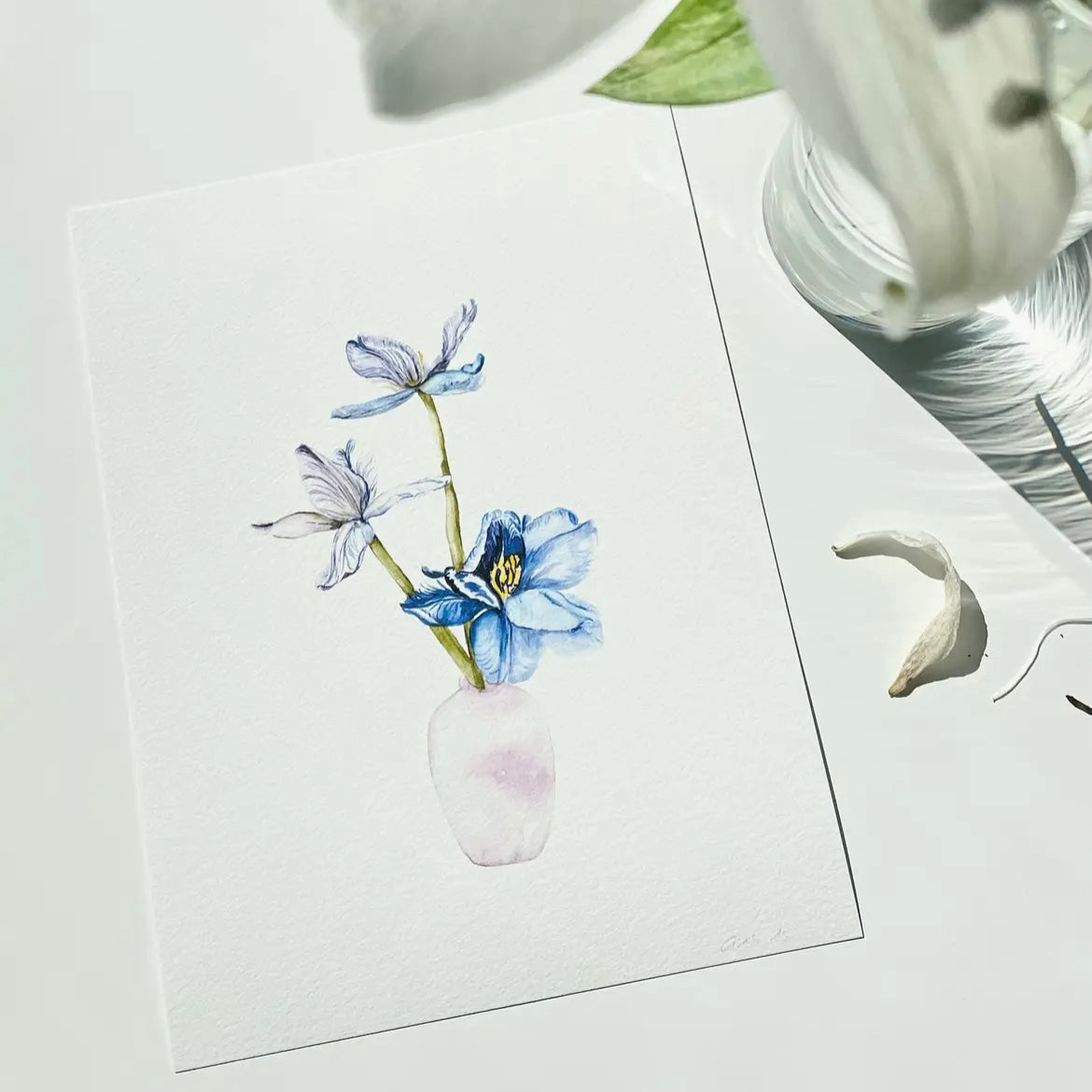 Blue Flowers Art Print