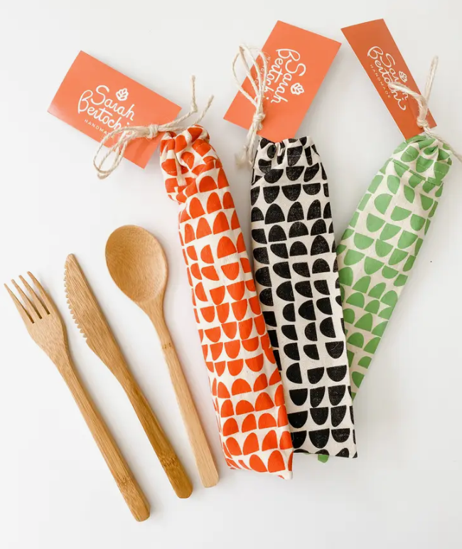 Bamboo Utensil Set with Pouch