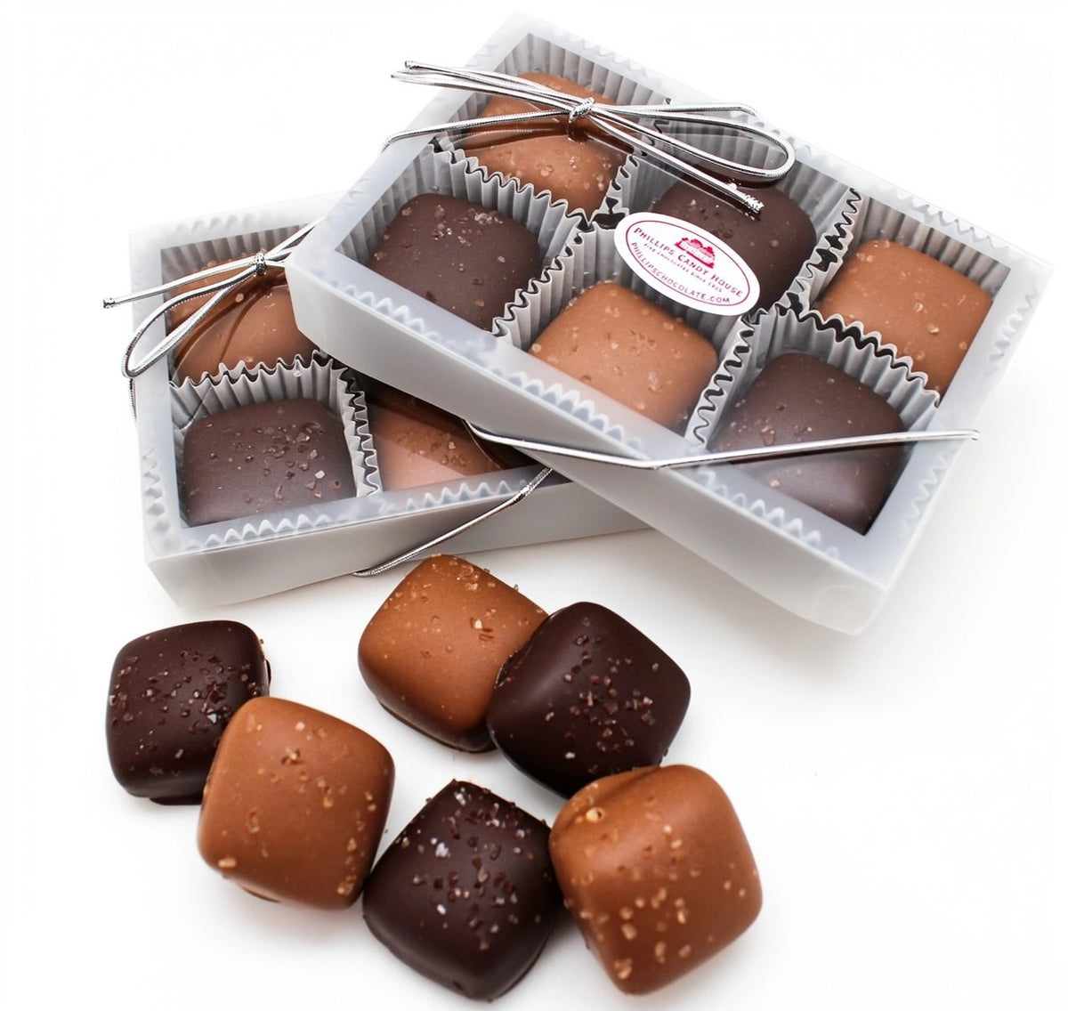 Sea Salt Chocolate Caramels (6 Piece Box)