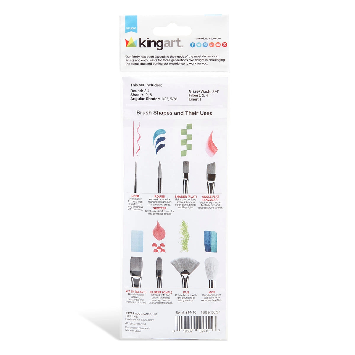 White Nylon Paintbrushes (Set of 10)