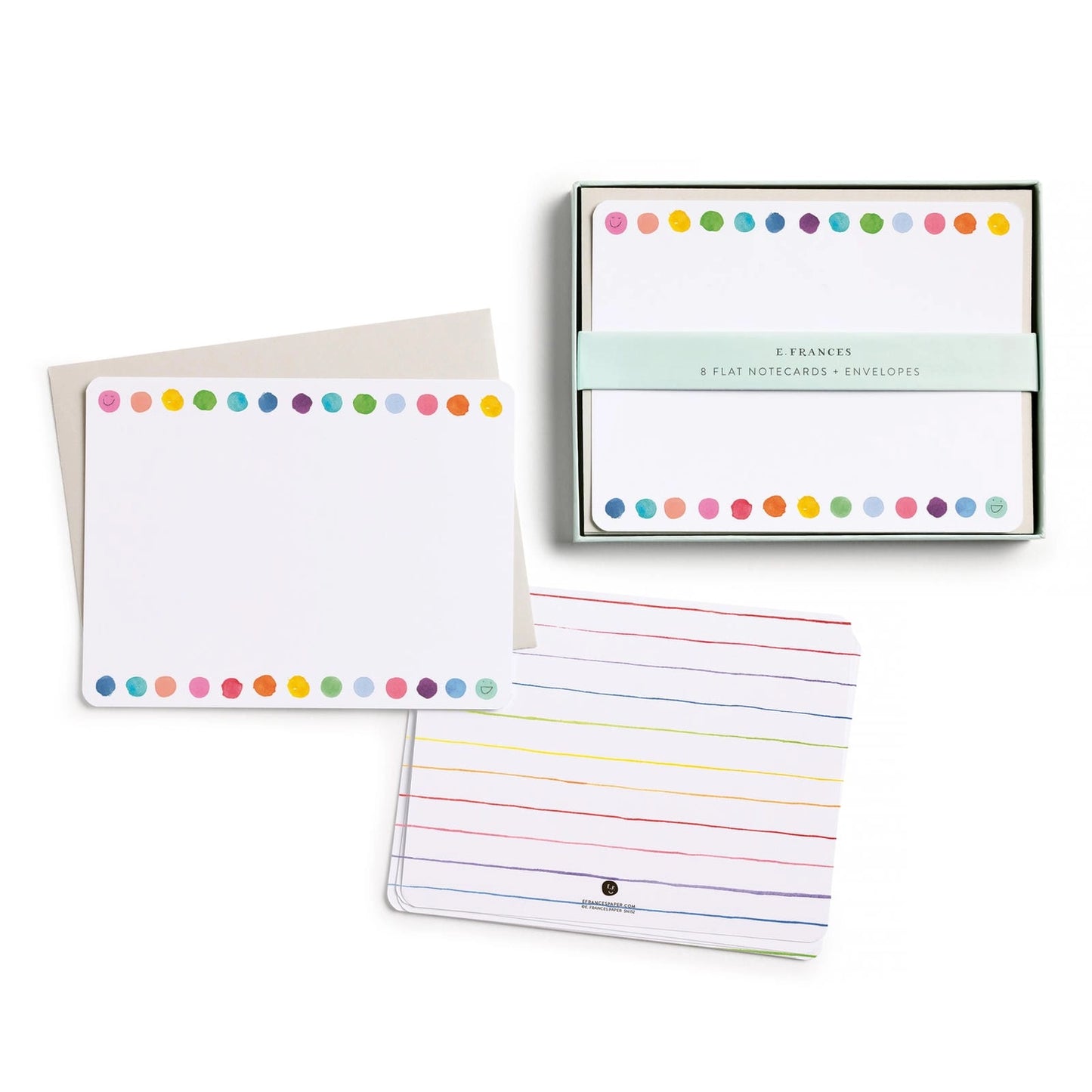 Rainbow Dots Flat Notecards (Set of 8)