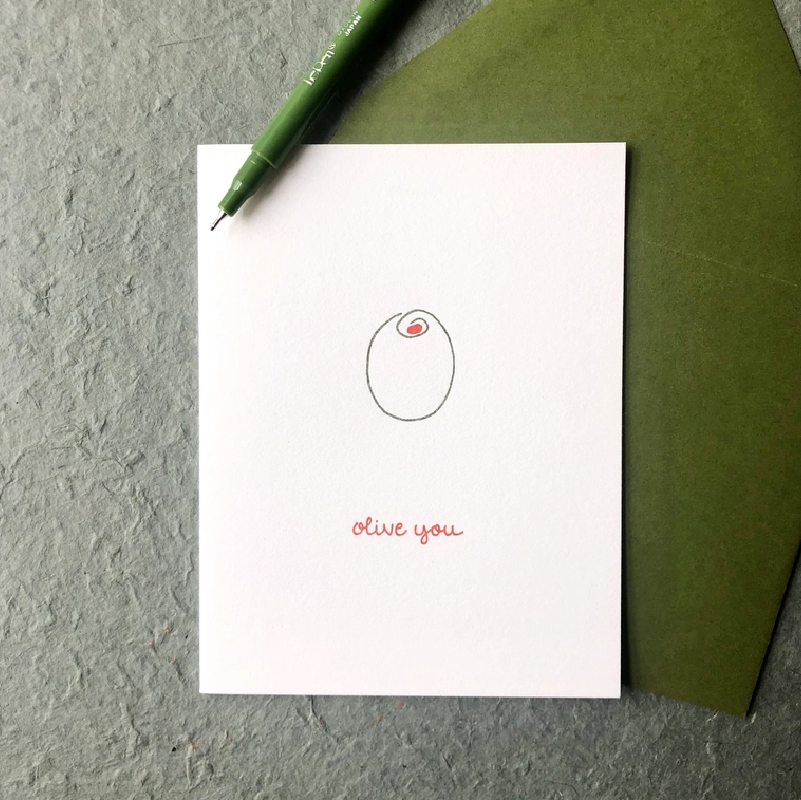 Olive You Love Card
